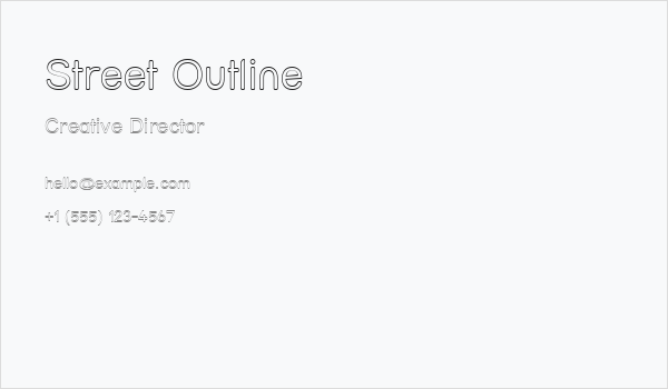 Street Outline Business Card