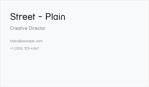 Street - Plain Business Card