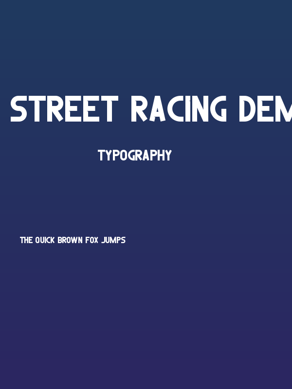 Street Racing Demo Poster