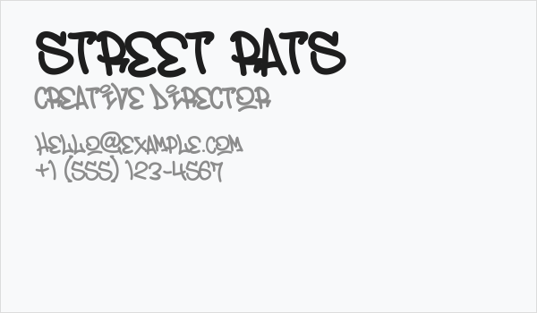 Street Rats Business Card
