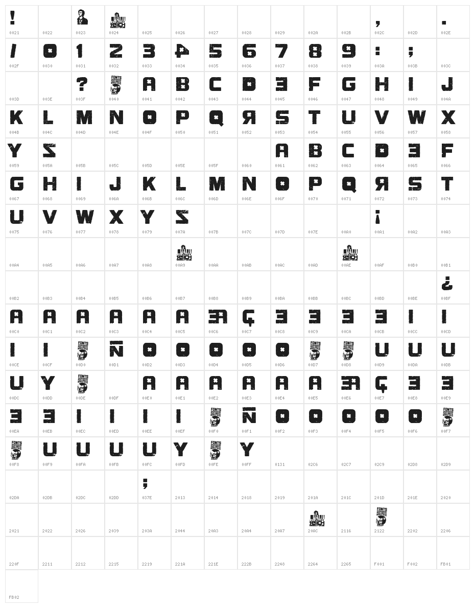 Street Reich Character Map