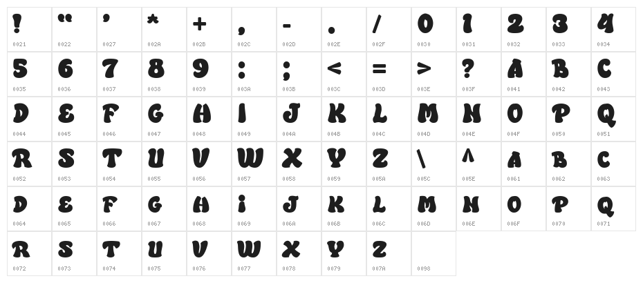 Street Ruins DEMO Regular Character Map