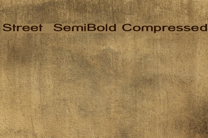 Street SemiBold Compressed Font examples