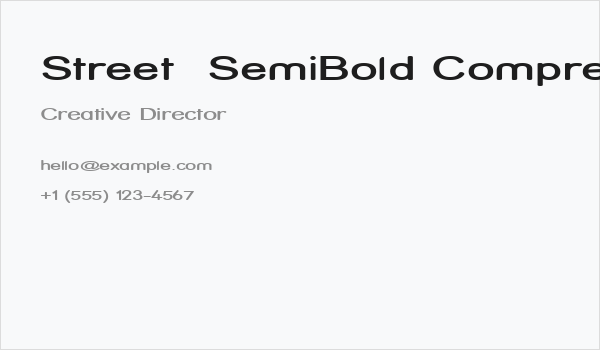 Street  SemiBold Compressed Business Card