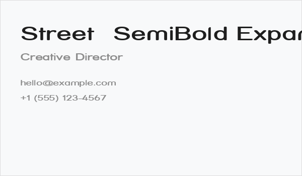 Street  SemiBold Expanded Business Card