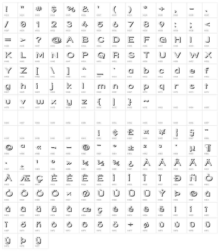 Street Shadow - Expanded Character Map