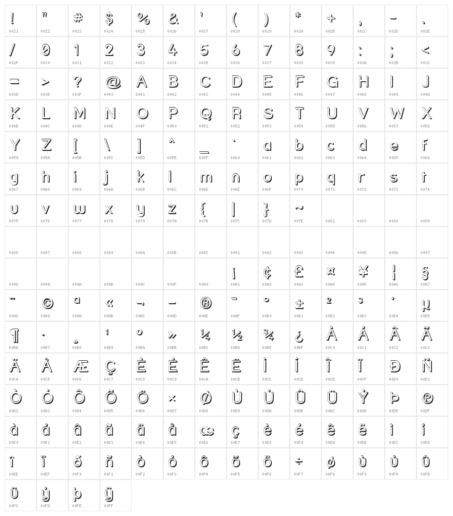 Street Shadow Character Map
