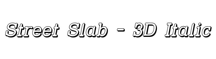 Street Slab - 3D Italic Font