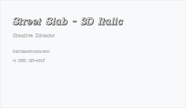 Street Slab - 3D Italic Business Card