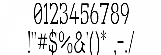 Street Slab Fine Narrow Font OTHER CHARS