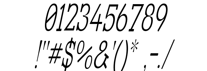 Street Slab Fine NarrowItalic Font OTHER CHARS