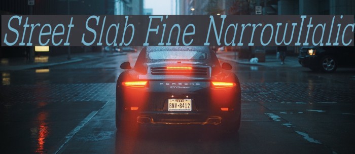 Street Slab Fine NarrowItalic Font examples