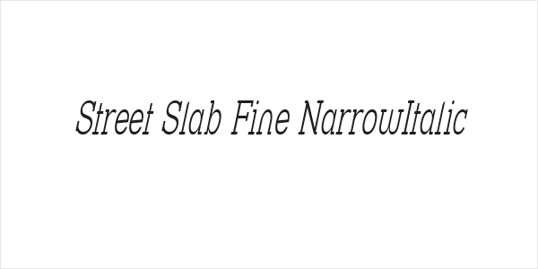 Street Slab Fine NarrowItalic Logo