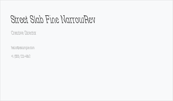 Street Slab Fine NarrowRev Business Card