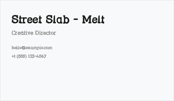 Street Slab - Melt Business Card
