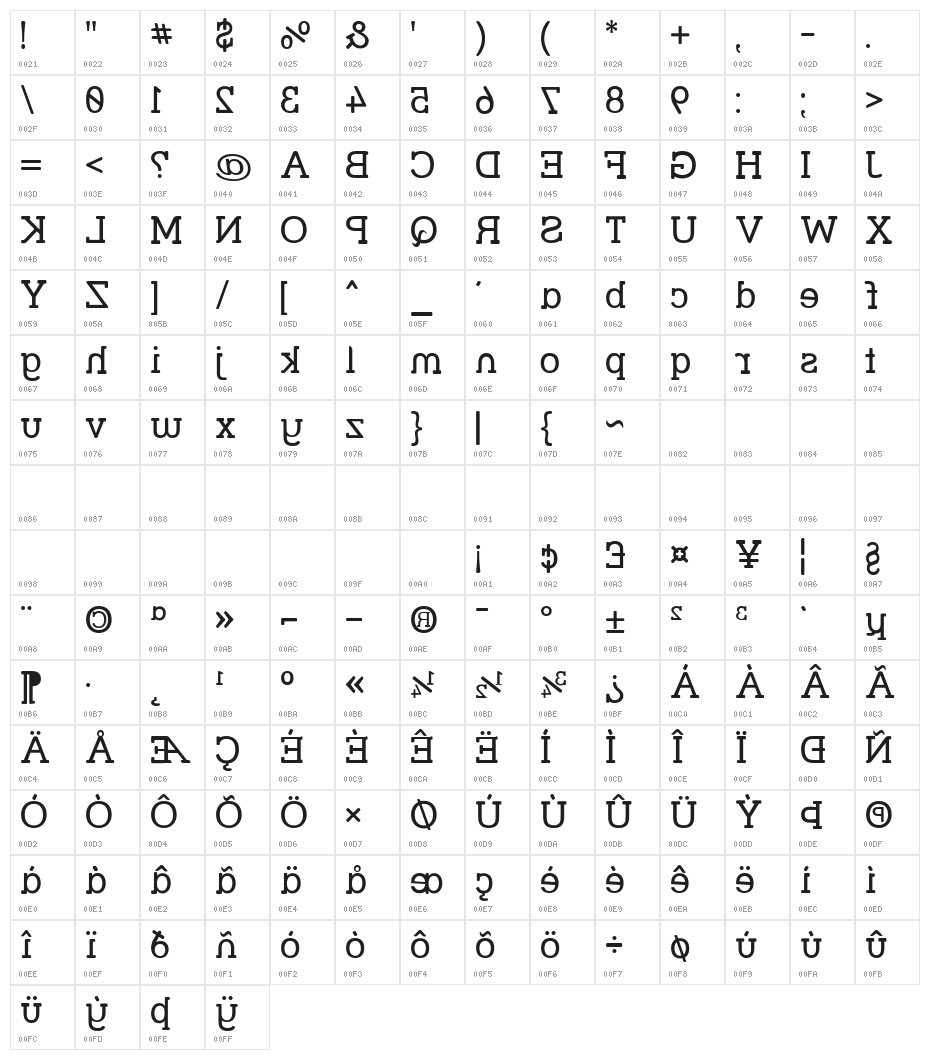 Street Slab - Mirror Character Map