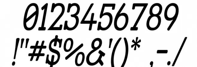 Street Slab - Narrow Italic Font OTHER CHARS