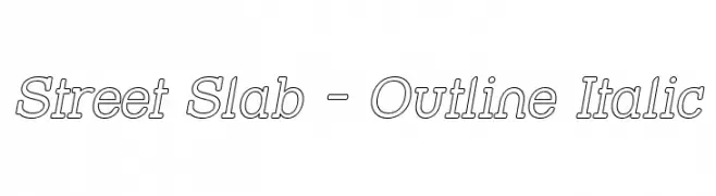 Street Slab - Outline Italic  font caratteri gratis