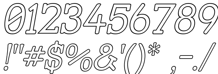 Street Slab - Outline Italic Font OTHER CHARS