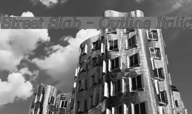 Street Slab - Outline Italic Font examples