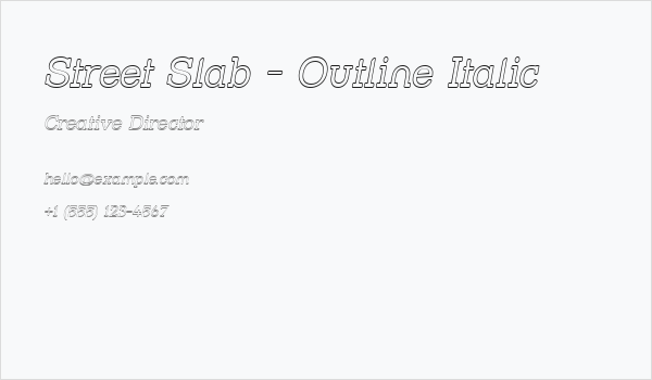 Street Slab - Outline Italic Business Card