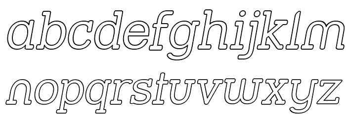 Street Slab - Outline Italic Font LOWERCASE