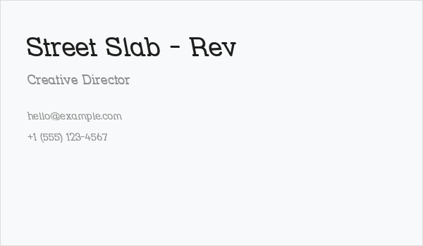 Street Slab - Rev Business Card