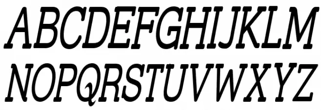 Street Slab - Super Narrow Italic Caratteri MAIUSCOLE