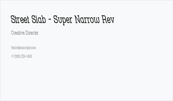 Street Slab - Super Narrow Rev Business Card
