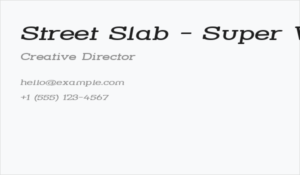 Street Slab - Super Wide Italic Business Card