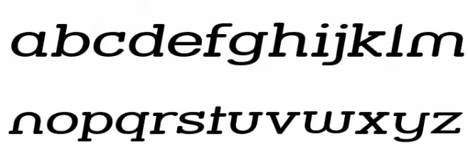 Street Slab - Super Wide Italic Font LOWERCASE