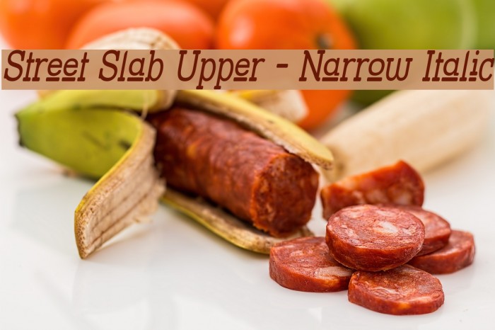 Street Slab Upper - Narrow Italic Font examples