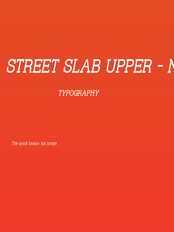 Street Slab Upper - Narrow Italic Poster