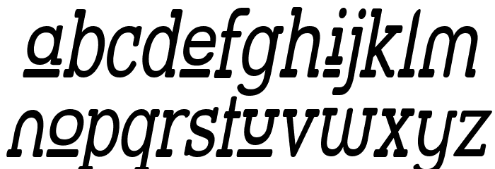 Street Slab Upper - Narrow Italic Font LOWERCASE