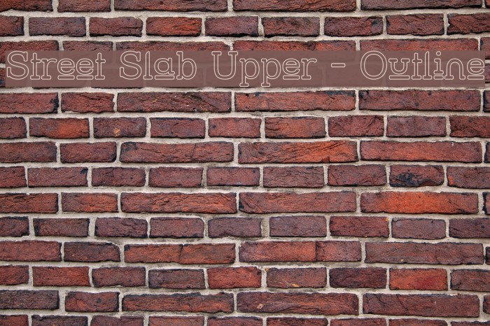 Street Slab Upper - Outline Font examples