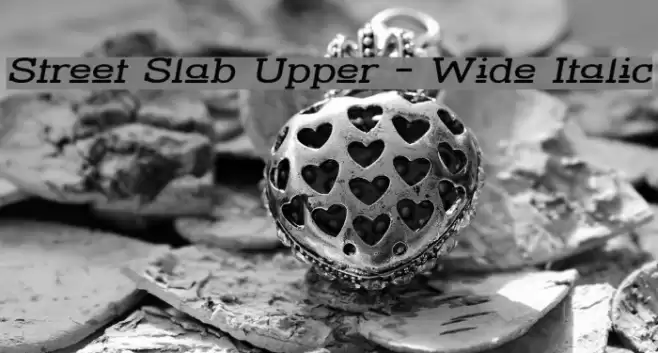 Street Slab Upper - Wide Italic Font examples