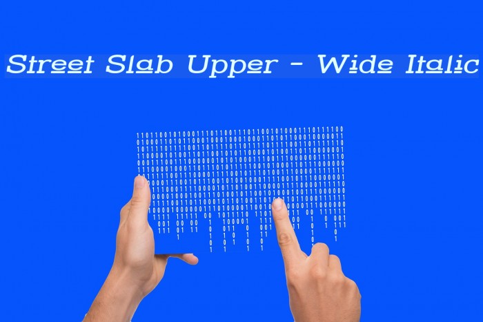 Street Slab Upper - Wide Italic Font examples