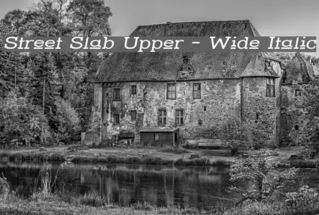Street Slab Upper - Wide Italic Font examples