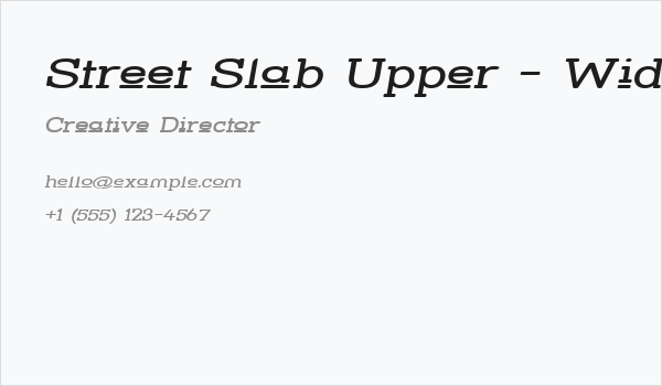 Street Slab Upper - Wide Italic Business Card