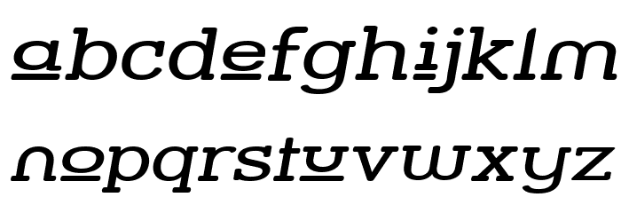 Street Slab Upper - Wide Italic Font LOWERCASE