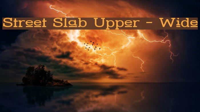 Street Slab Upper - Wide Font examples