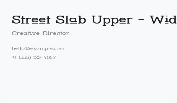 Street Slab Upper - Wide Business Card