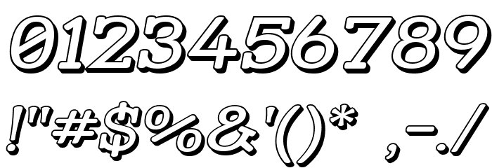Street Slab - Wide 3D Italic Font OTHER CHARS