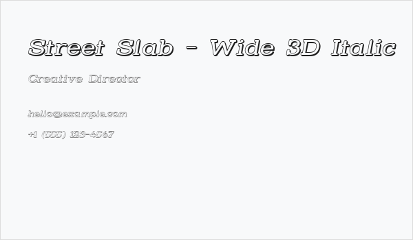 Street Slab - Wide 3D Italic Business Card