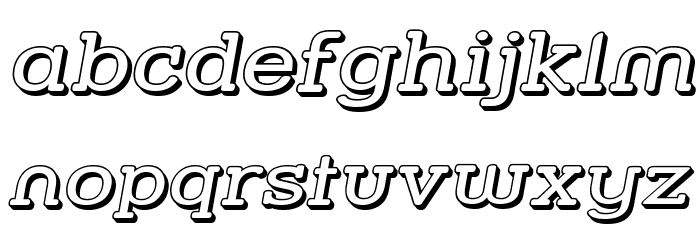 Street Slab - Wide 3D Italic Font LOWERCASE