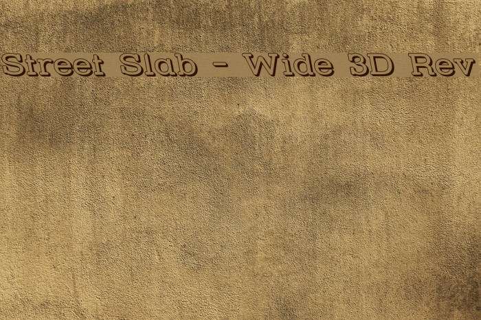 Street Slab - Wide 3D Rev Font examples