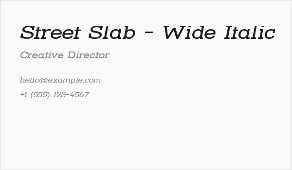 Street Slab - Wide Italic Business Card