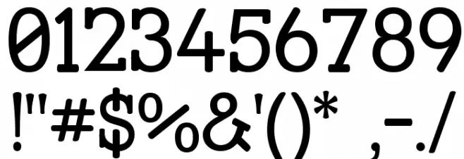 Street Slab Font Alte caractere