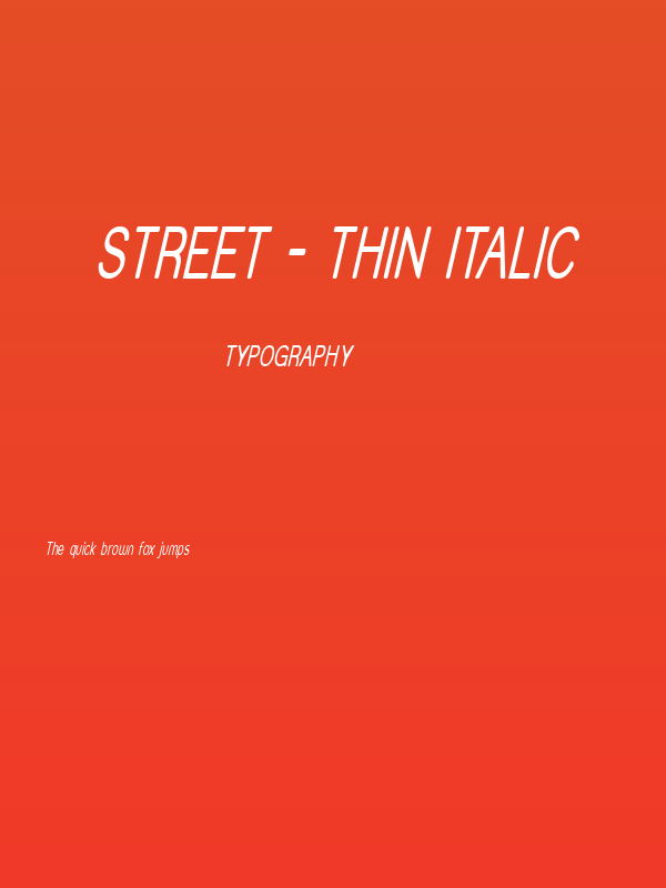 Street - Thin Italic Poster
