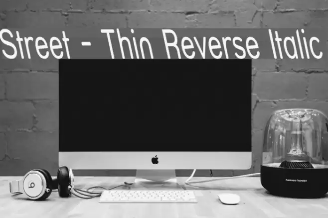 Street - Thin Reverse Italic Font examples